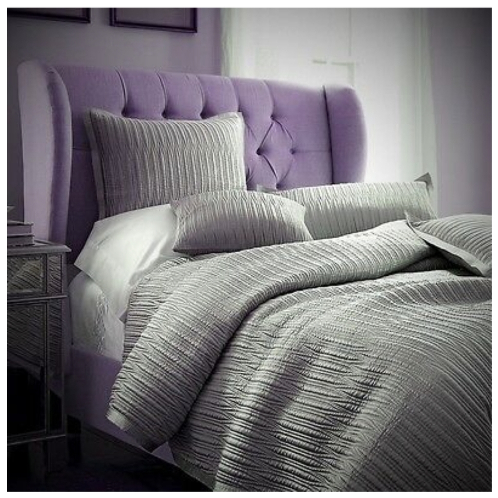 Silver Cotton Queen Textured Quilt & 3 Euro Shams Cotton The Company Store